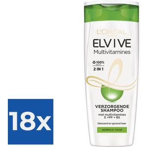 L’Oréal Paris Elvive Multivitamines 2-in-1 - 250 ml - Shampoo - Voordeelverpakking 18 stuks