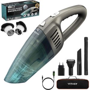 Vitasy® Pro Grijs - Kruimelzuiger Snoerloos - Handstofzuiger auto - best verkocht - black friday 2023