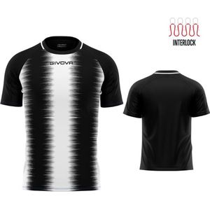 Sports t-shirt givova stripe black-white