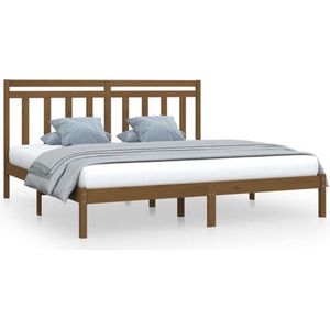 VidaXL Bedframe Massief Hout Honingbruin 200x200 cm