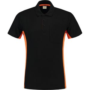 Tricorp 202002 Poloshirt Bicolor Borstzak - Zwart/Oranje - 6XL