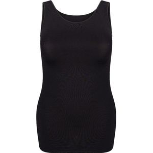 RJ Bodywear Pure Color dames top (1-pack) - hemdje met brede banden - zwart - Maat: XXL