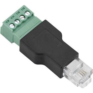 6P4C Mannelijk Naar 4-pins AV-schroefaansluitingadapterconnector Schroefaansluiting Ethernet-connector RJ11