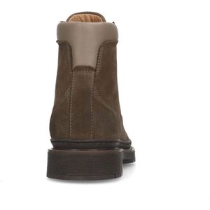 Manfield - Heren - Taupe suède veterboots - Maat 47