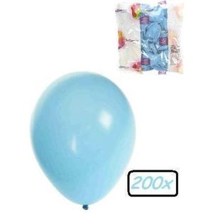 Ballonnen helium 200x licht blauw - Ballon helium lucht festival verjaardag feest baby shower licht blauw