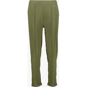 TwoDay geribde dames pantalon groen - Maat M