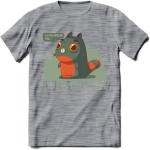 Monster van Purrkenstein T-Shirt Grappig | Dieren katten halloween Kleding Kado Heren / Dames | Animal Skateboard Cadeau shirt - Donker Grijs - Gemaleerd - 3XL