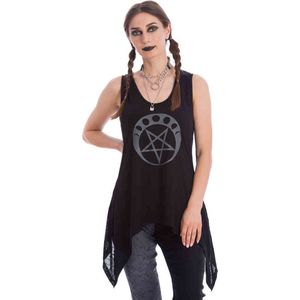 Banned - CIRCLE FLOCK Mouwloze top - 2XL - Zwart