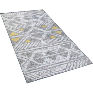 KARGI - Laagpolig vloerkleed - Grijs - 80 x 150 cm - Polyester