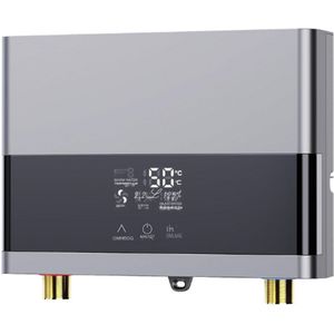 Ownant Doorstroomboiler - Elektronisch - 6000 W - 220 V - Instant Boiler - Voor Wandmontage - Mini-Doorstroomboiler met LED Temperatuurweergave - Elektrische Doorstroomboiler voor Keuken en Badkamer (Zilver)