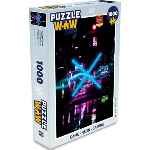 Puzzel Game - Neon - Gaming - Abstract - Legpuzzel - Puzzel 1000 stukjes volwassenen