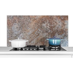 Spatscherm keuken 120x60 cm - Kookplaat achterwand Roest - Leisteen - Retro - Muurbeschermer - Spatwand fornuis - Hoogwaardig aluminium