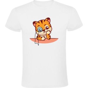 Tijger T-shirt Heren | tijger | bril | schattig | professor | slim | nadenken | lief