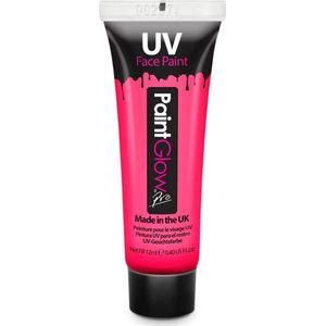 PaintGlow - UV Face & Body paint - Blacklight verf - Festival make up - 12 ml - roze