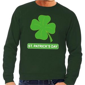 St. Patricksday klavertje sweater groen heren - St Patrick's day kleding XL
