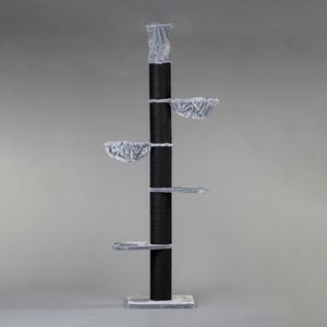 RHRQuality Krabpaal Maine Coon Tower Blackline Lichtgrijs - Plafondhoge krabpaal voor grote katten - 265 - 285cm