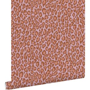 ESTAhome behang panterprint terracotta en lila paars - 53 cm x 10.05 m - 131402