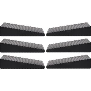 Benson Deurstopper - 6x - zwart - driehoek - rubber - 7 x 6 x 1,6 cm - deurwig