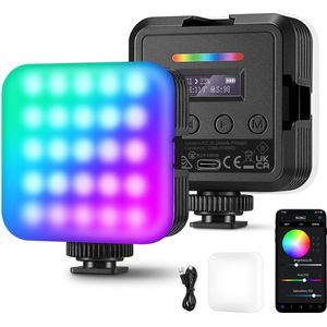 Magnetische RGB Videolamp met App-Besturing - Compact en Krachtig LED Camera Videolicht