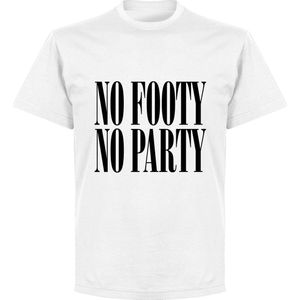 No Footy No Party T-shirt - Wit - 4XL