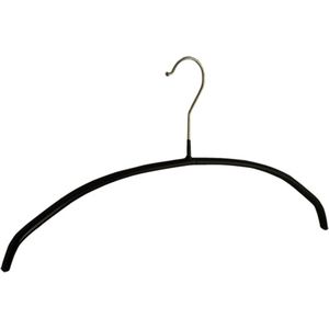 De Kledinghanger Gigant - Kledinghanger - Volwassenen - 8313 - 10 Stuks - Blousehanger - Shirthanger - metaal - Zwart - Anti-slip Coating - 40 cm - Kleerhanger (8313_00/10)