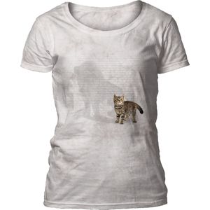 Ladies T-shirt Shadow of Power Cat White XXL
