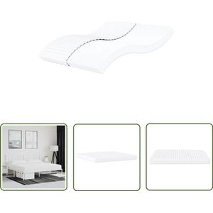 vidaXL Schuimmatras 200x200 cm - Wit - H2/H3 Hardheid Schuimmatras - Matras Kopen - Zweethoudend Matras - Topper - Boxspring
