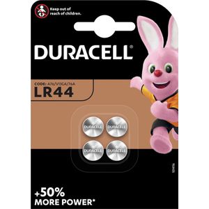 Duracell Specialty LR44 Alkaline-knoopcelbatterij 1,5V, verpakking van 4 stuks (76A/A76/V13GA)