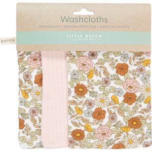 Little Dutch Monddoek Flowers & Butterflies/Pure Soft Pink 3-Pack