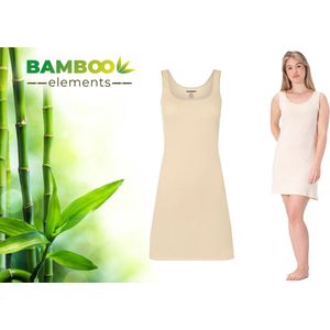 Bamboo Elements - Onderjurk Huidskleur - XXL/XXXL - EU 44-46 - Onderjurk Dames - Kort - Brede Bandjes - Jurken voor vrouwen - Nachtjapon - Nachthemd - Slipdress