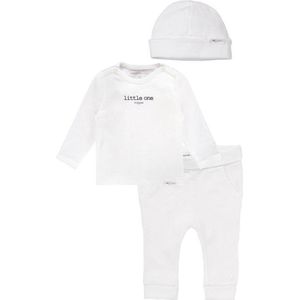 Noppies Set(3delig) Unisex, Shirt, Broek en Muts Wit - Maat 56