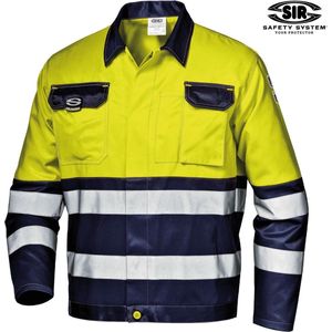 SIR SAFETY MISTRAL COLOR SHORT Jas Hi-Vis Geel/Blauw Yellow/Blue Werkjas - Reflecterende Werkjas met Multifunctionele Praktische Zakken