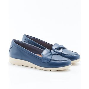 Damart - Mocassin in geitenleder met fantasiestrikje en sleehak, Amortyl - Dames - Grijs - 39