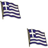 4x stuks pin broche speldje Vlag Griekenland 20 mm - Feestartikelen/verkleed spullen
