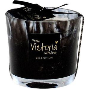 Victoria with Love - Kaars - Geurkaars - Marble black - Medium - Glas
