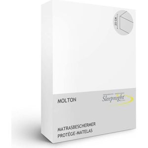 Sleepnight Matrasbeschermer - Molton - (hoekhoogte 25 cm ) White - 90 x 220 cm - 1-persoons Waterdicht - Geschikt voor Standaard Matras - 639002-B 90 x L 220 cm