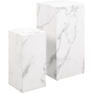 Zuil Lima Set van 2 Wit MDF - Giga Living