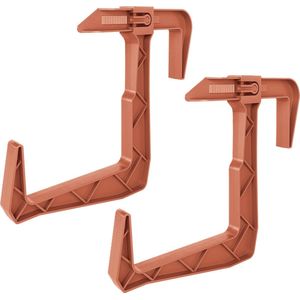 Form Plastic Balkon plantenbak ophang beugels - 2x - voor aan een railing - kunststof - terracotta - balustradehook