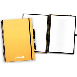 Bambook Colourful uitwisbaar notitieboek - Geel - A4 - Blanco & lined - Duurzaam, herbruikbaar whiteboard schrift - Met 1 gratis stift