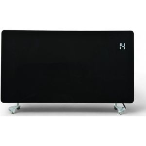 Lexorion Zenith Curved - Kachel - Elektrische Kachel - Glazen Convector Verwarming - Verwarmer - Wandverwarming - Wandkachel Electrisch - Smart App - 2400W - WiFi & Afstandsbediening - Aluminium Voeten - Timer - Instelbare Temperatuur