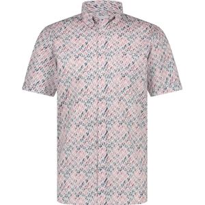 State Of Art Short Sleeve Overhemd Print Roze - Maat L - Heren - Overhemden Casual