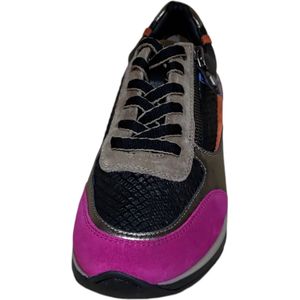 Helioform Combi Zwart fucsia, brons, blauw H sneaker (Maat - 6, Kleur - Zwart)