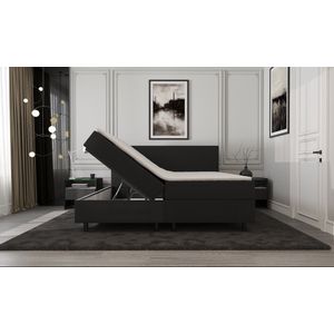 Mörgenn Boxspring SENTO - Boxspring met opbergruimte - Pocketvering - Luxe topper - Zwart - 90x200 cm