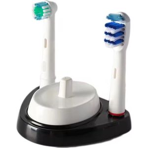 BukkitBow - Tandenborstel Houder - Houder Voor Oral B Tandenborstel - Houder voor Tandenborstel en Opzetborstels - Inclusief Opbergunit Voor 2 Opzetborstels - Zwart