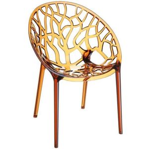 Clp Design tuinstoel CRYSTAL bistrostoel - stapelbare stoel, belastbaar tot 160 kg, weer- en UV-bestendig - amber