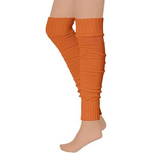 Apollo - Overknee beenwarmers - Fluor Oranje - One Size - Feestkleding - Beenwarmers carnaval - Warme Beenwarmers