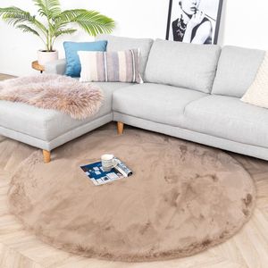 vloerkleed fluffy 200 cm taupe