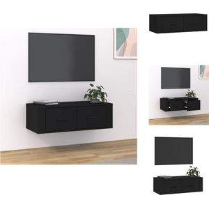 vidaXL Hangend TV-meubel - Zwart - 80 x 36 x 25 cm - Duurzaam materiaal - Kast