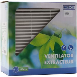 Witte Badkamer Ventilator met automatische lamellen en timer