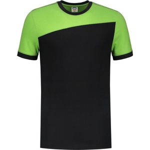 Tricorp T-shirt Bicolor Naden 102006 Zwart / Lime - Maat XS